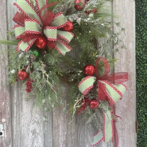 border ribbon shell wreathe ❤︎ グログラン リース KDS Live Christmas Red and Green Ball Wreath Supply List - Kelea's