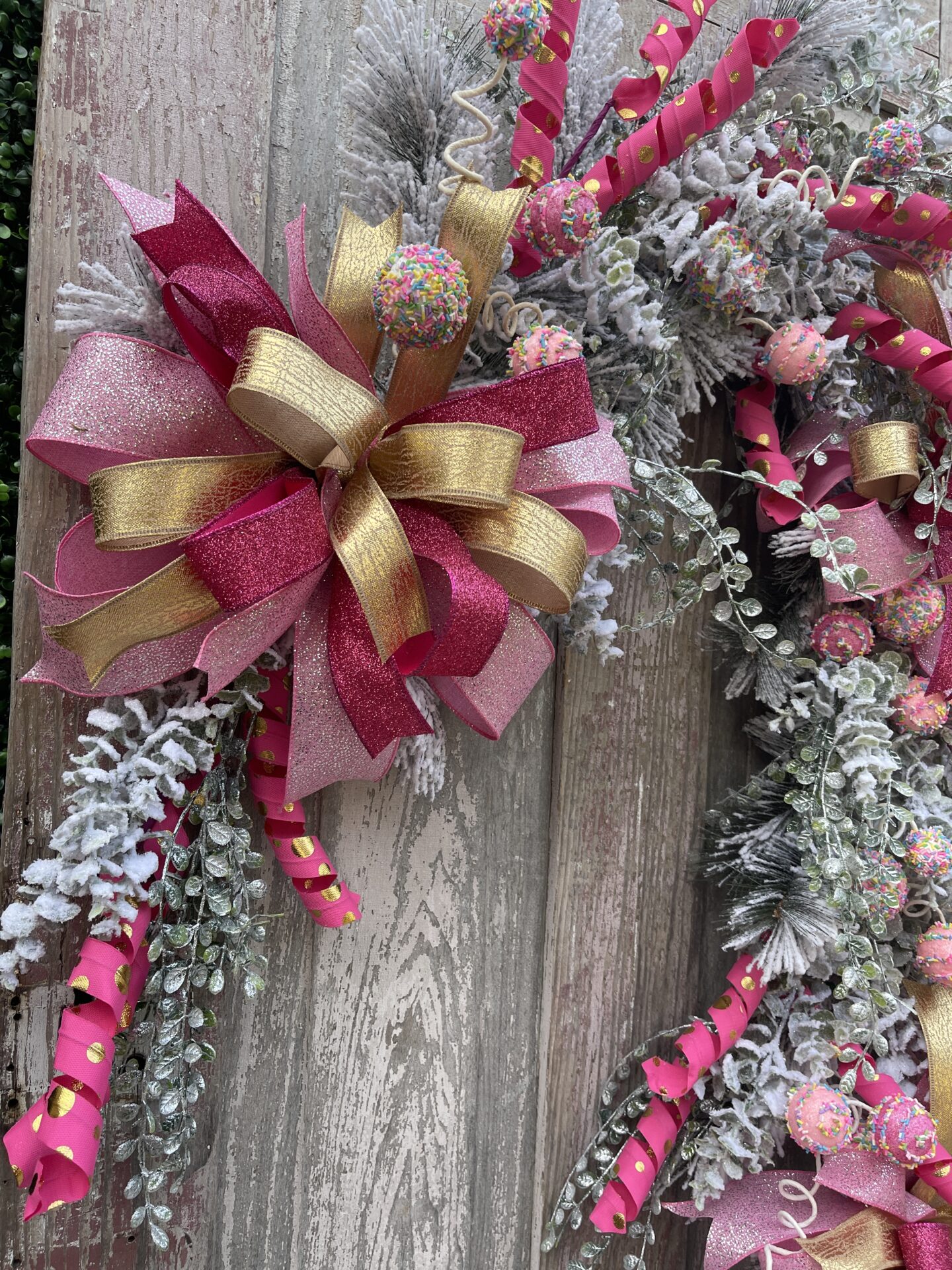 KDS Tutorial Pink Candy Christmas Snowy Garland Supply List Kelea's