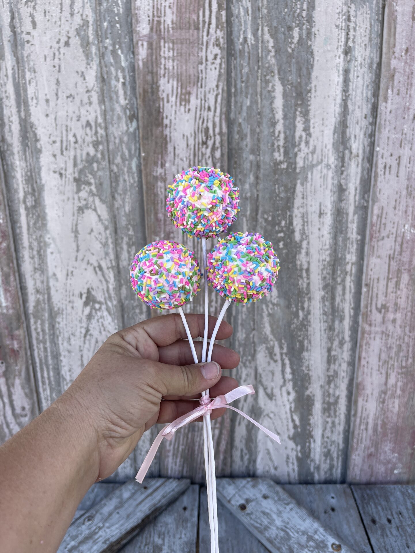 Wrapped Sprinkle Cake Pop Picks with 3 Pops Kelea's Florals