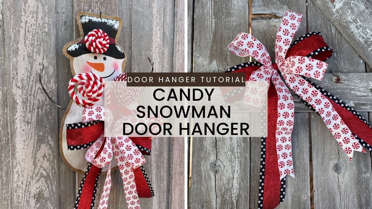 Candy Snowman Door Hanger - Kelea's Florals
