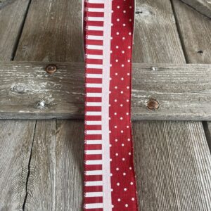 2.5″ Red with White Dot Ribbon on 10 YD Roll 72306-40-01