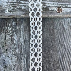 1.5" White Open Weave Wired Ribbon 47386-09-01