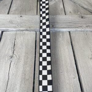 1.5" Black and White Check Wired Ribbon 42437-09-21