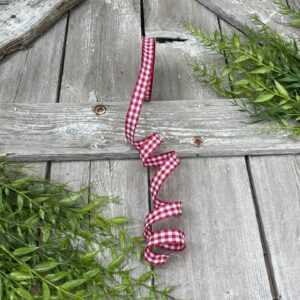 5/8" Red White Classica Check Ribbon 47101-03-12