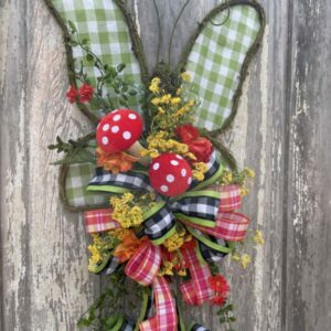 Butterfly Wreath with bow and mushrooms