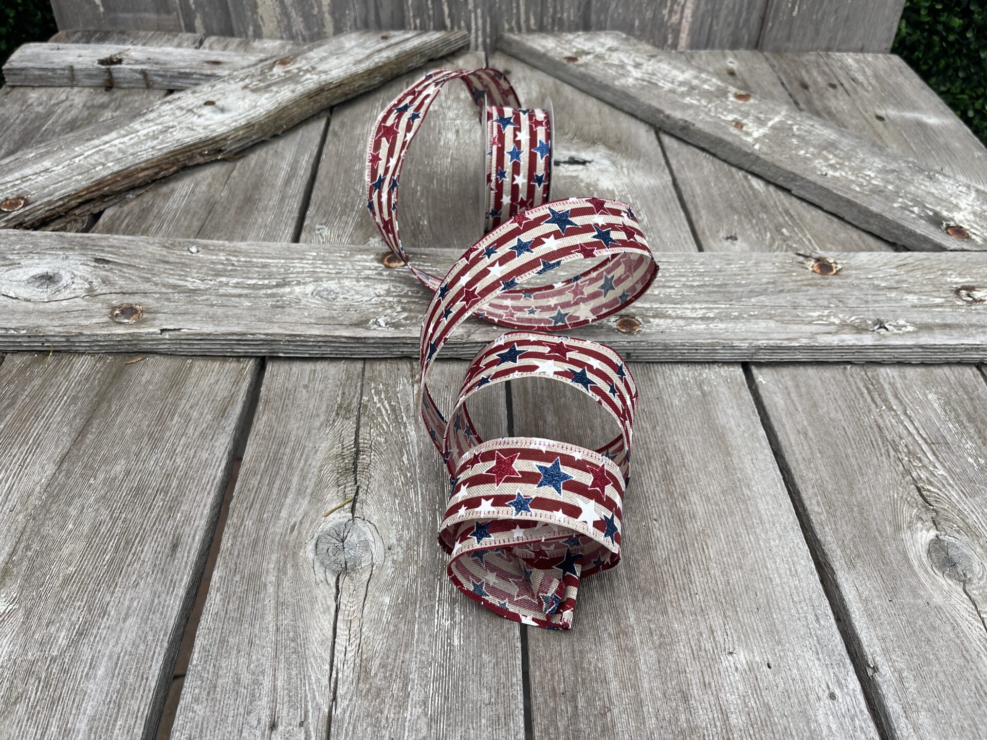 Tan Striped Ribbon 1.5
