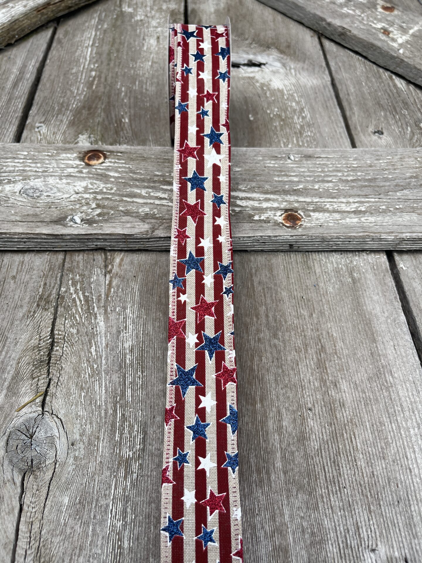 Tan Striped Ribbon 1.5