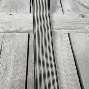 2.5" Cream Linen with Black Ticking Strips Wired Ribbon 41033-40-21_2.5x10YD