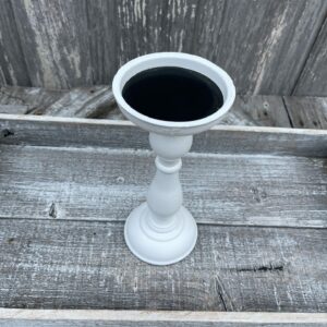 White Wooden Candle Holder 505-02238