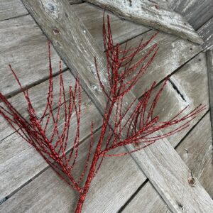Red Glitter Pine Stem 61198-RD