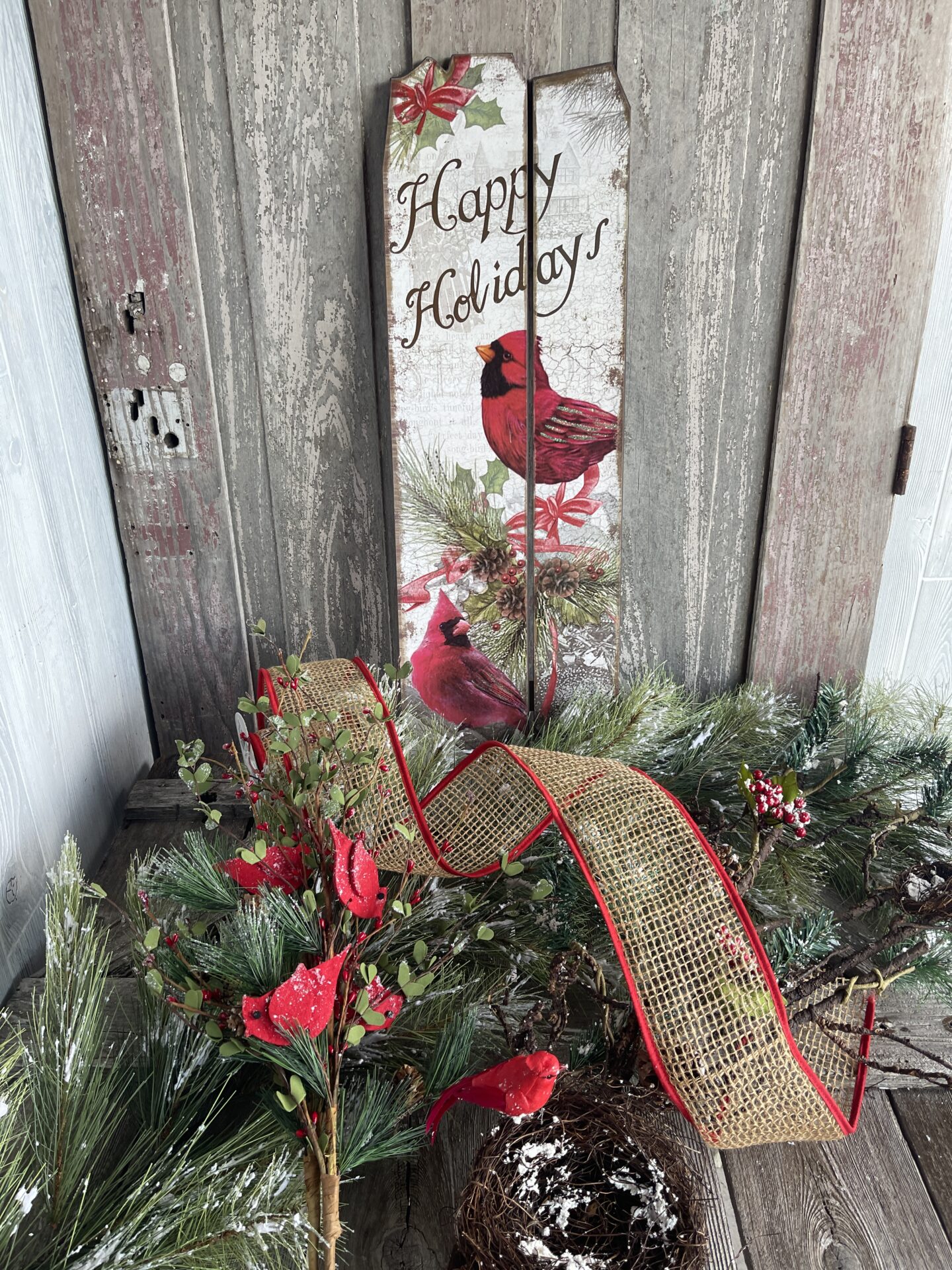 Rectangle Cardinal Wreath Kit - Kelea's Florals
