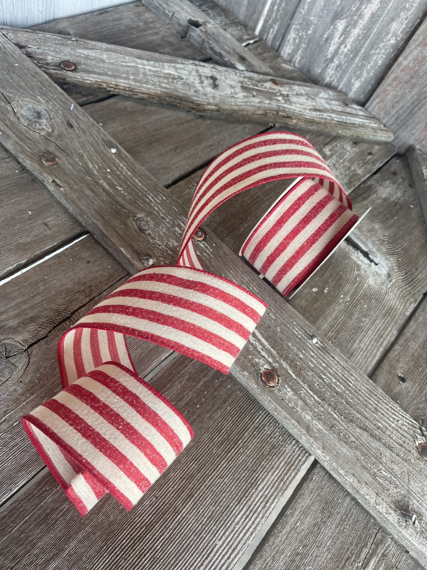 Tan Striped Ribbon 2.5