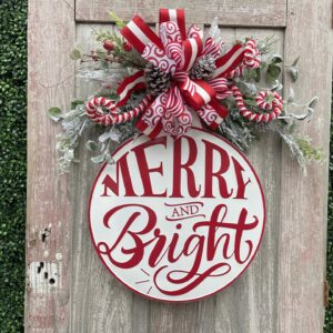 Merry and Bright Door Hanger
