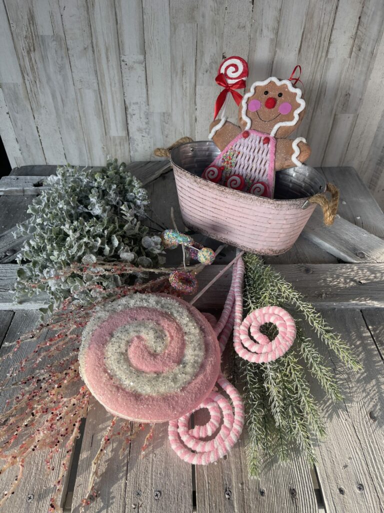 Candy Christmas Pink Wonderland Arrangement Kit Supplies