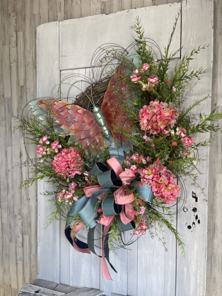 Hydrangea Butterfly Wreath