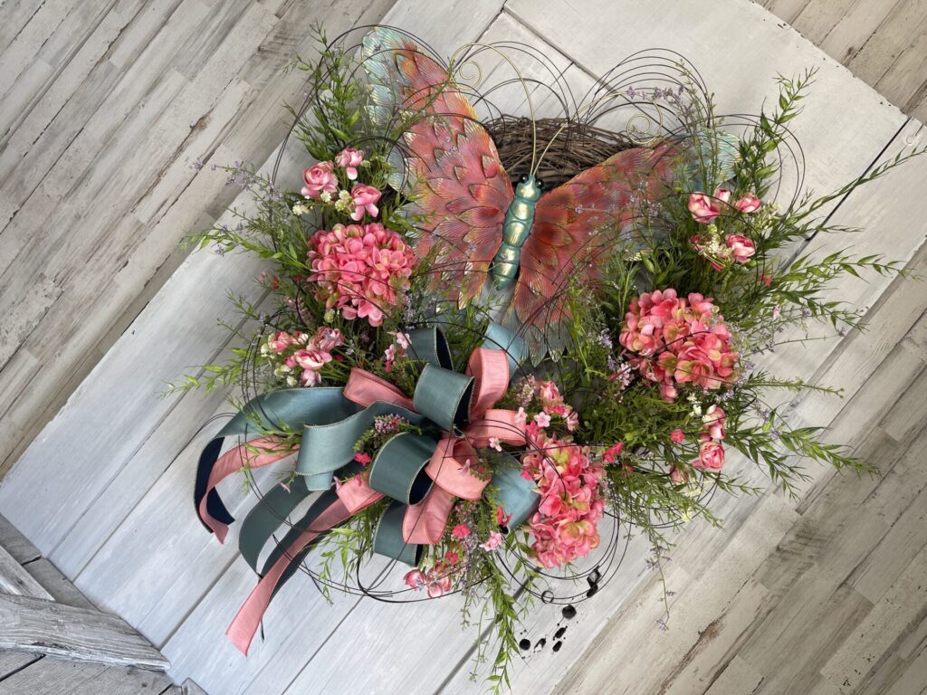 Hydrangea Butterfly Wreath