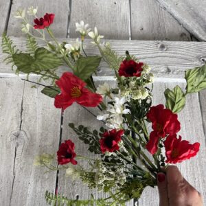 Poppy Mixed Leaves Stem 63049SP28