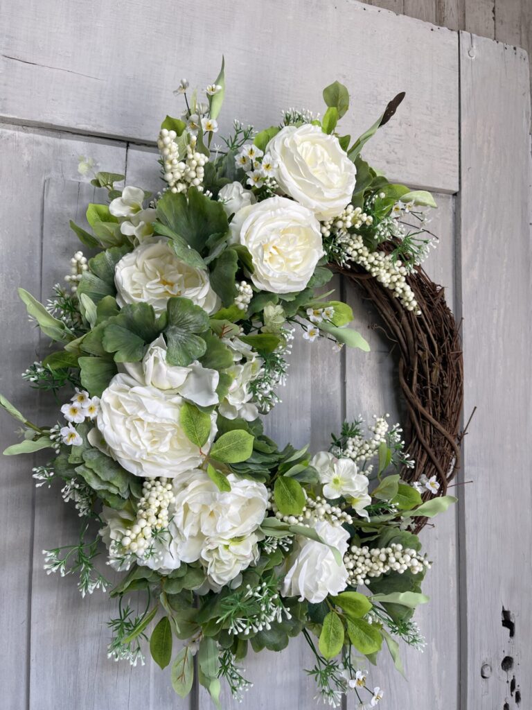 White Rose Cottage Cloud Wreath