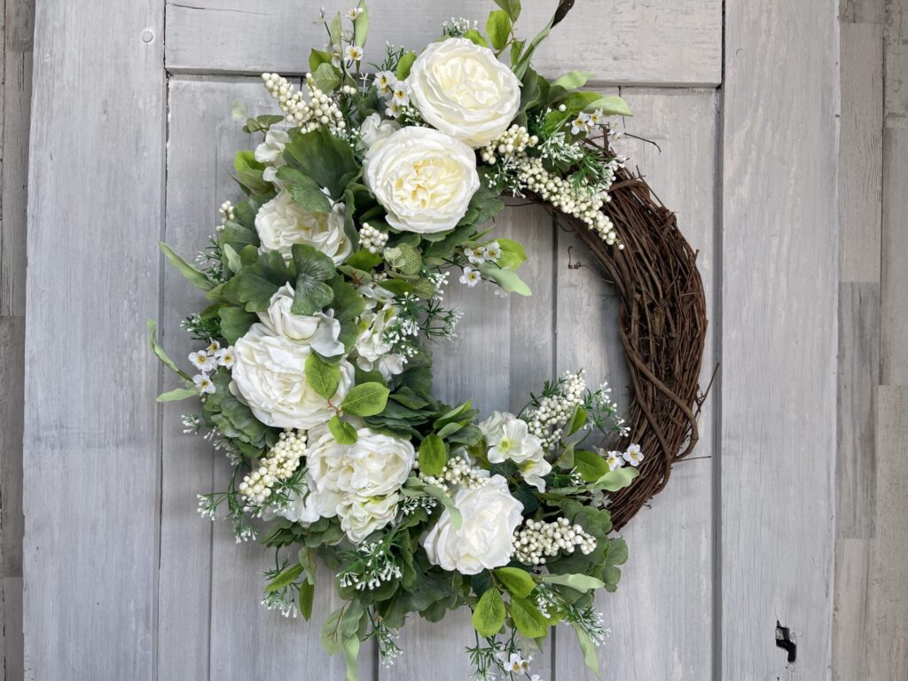 White Rose Cottage Cloud Wreath