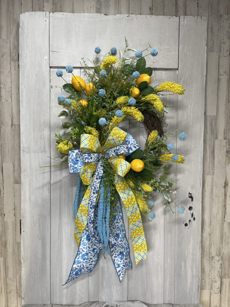 Sunshine and Blue Lemon Wreath