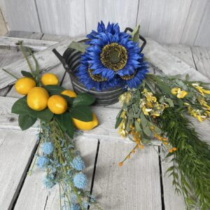 Blue Sunflower Lemon Arrangement Supplies