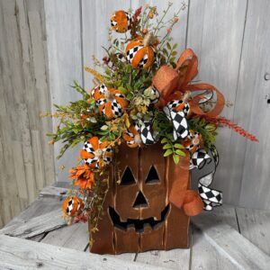Wooden Jack Pumpkin Arrangement Kit