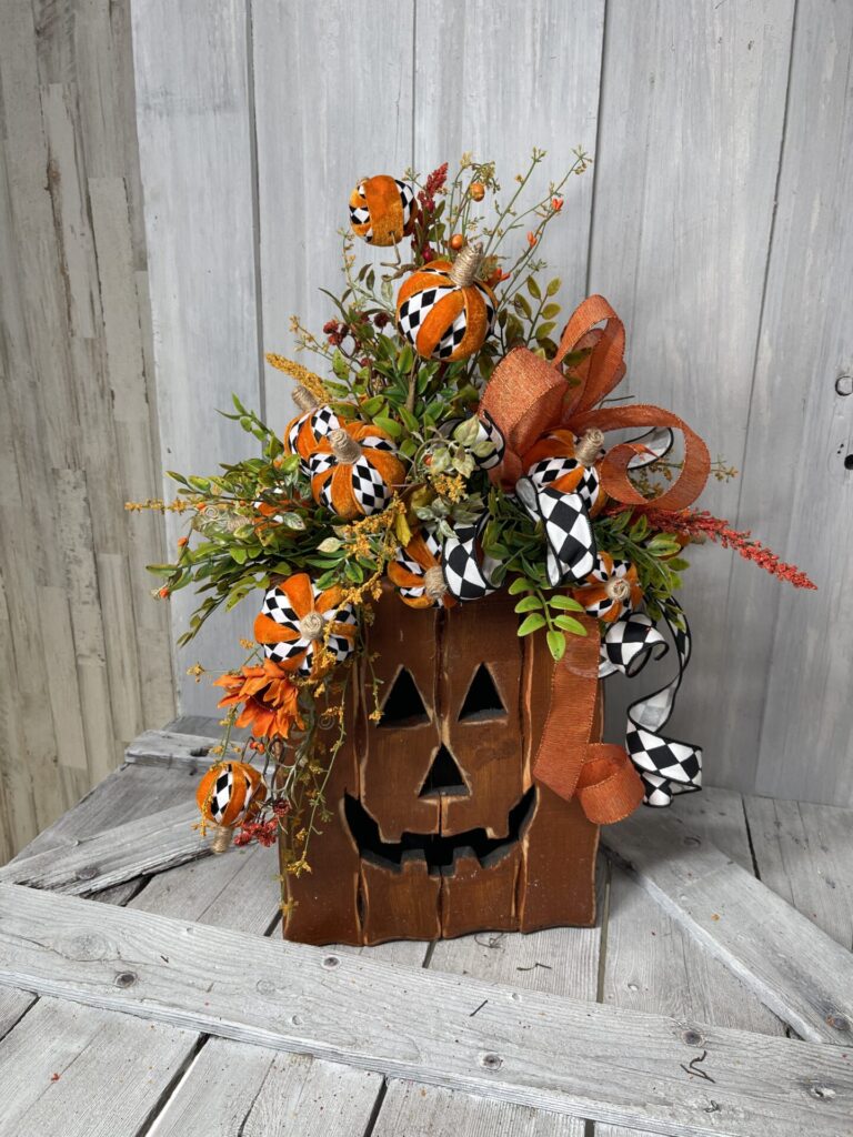 Wooden Jack Pumpkin Arrangement Kit