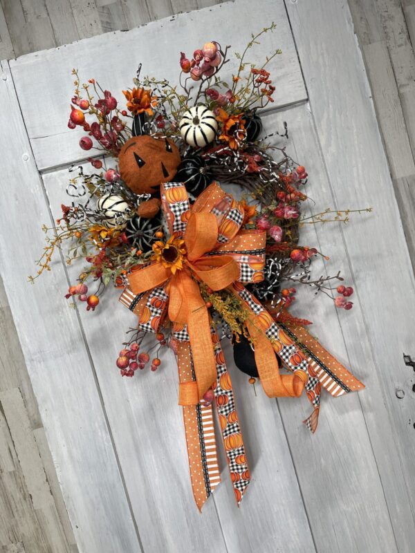 Jack Halloween Floral Wreath