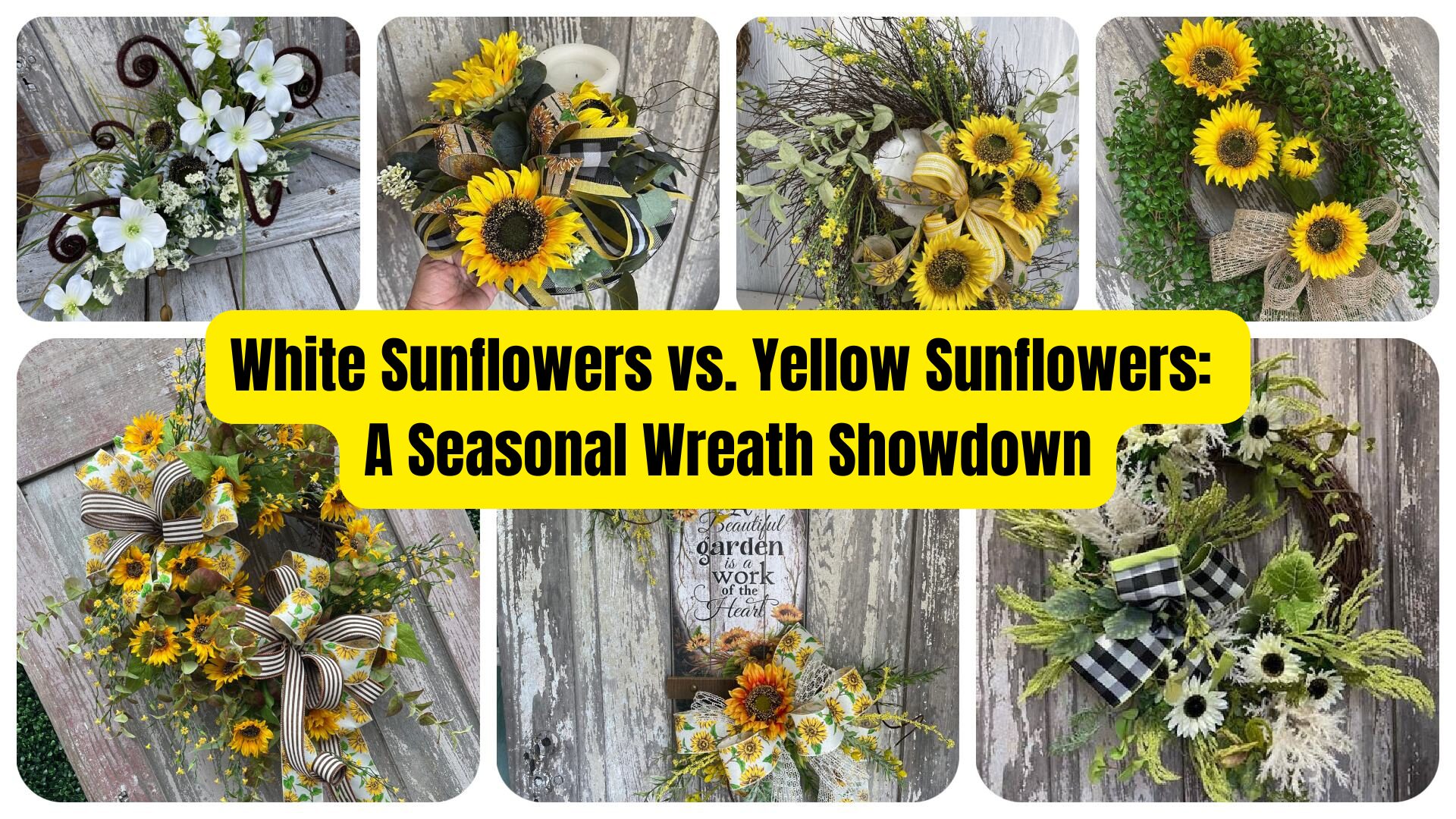 White Sunflowers vs. Yellow Sunflowers: A Seasonal Wreath Showdown