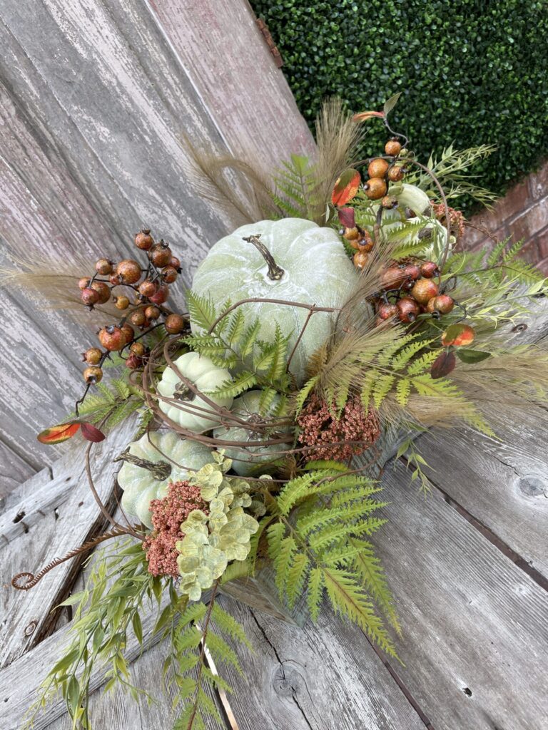 Fall Natural Pumpkin Floral Arrangement
