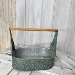 Large Embossed Metal Basket 132668