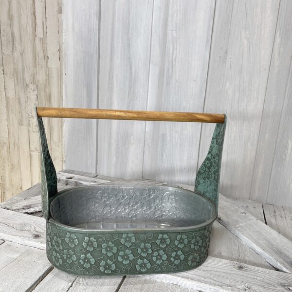 Large Embossed Metal Basket 132668