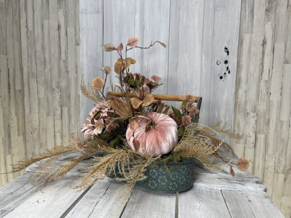 Cottage Pink Pumpkin Arrangement