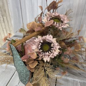 Cottage Pink Pumpkin Arrangement