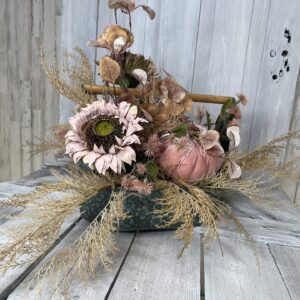 Cottage Pink Pumpkin Arrangement
