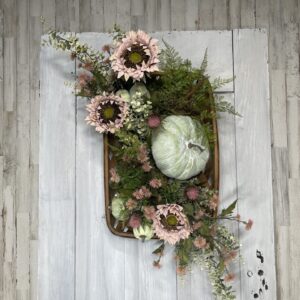 Pink Florals Cottage Door Basket
