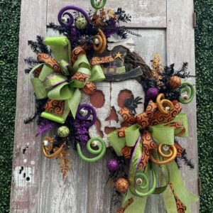Skeleton Head Halloween Wreath