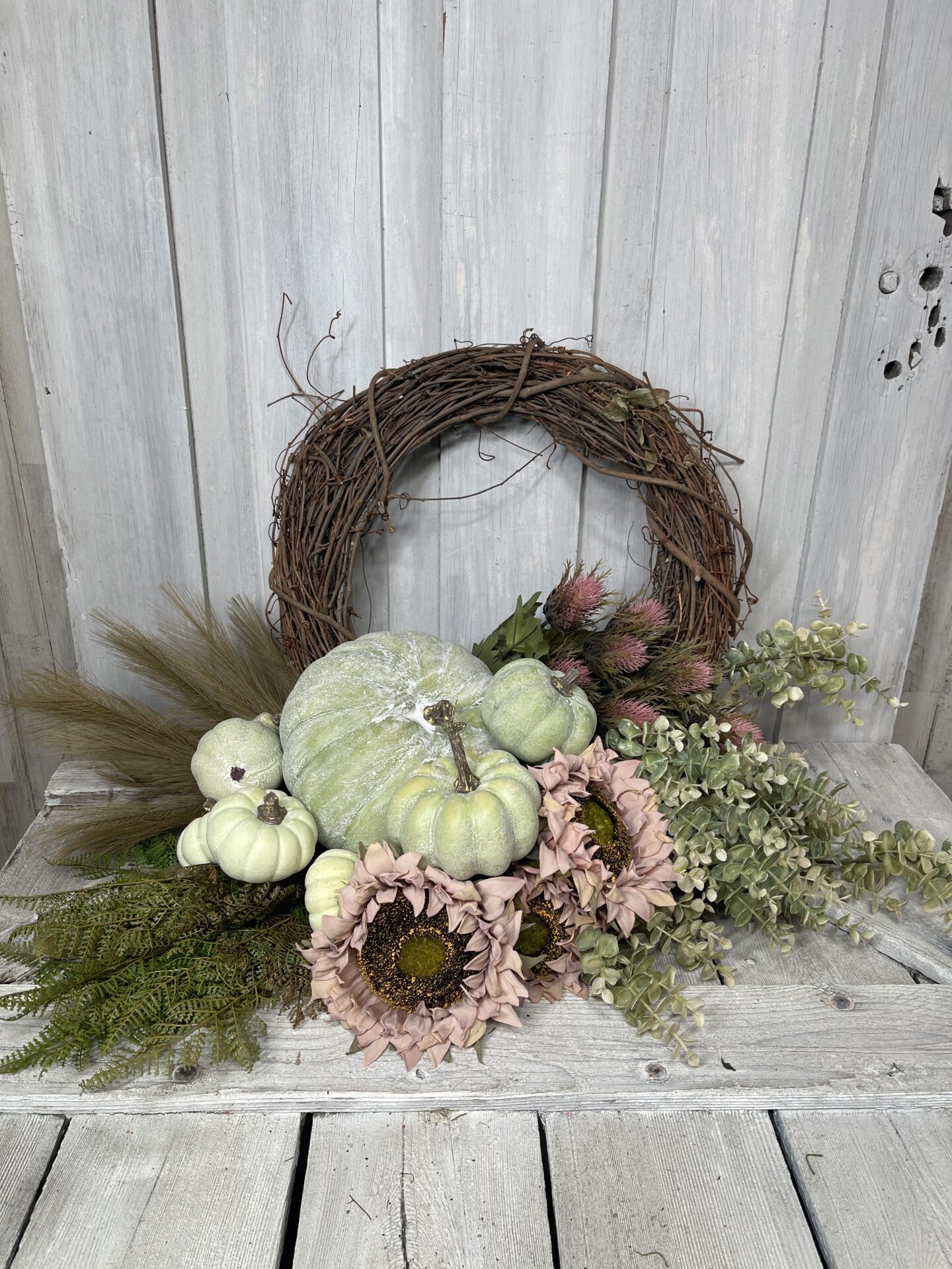 KDS Tutorial Green Pumpkin Front Door Wreath Supply List - Kelea's Florals
