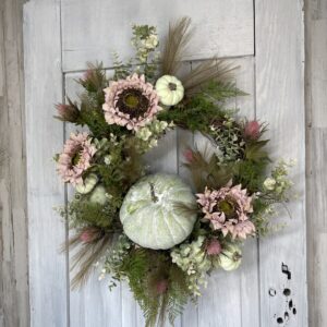 Green Pumpkin Front Door Wreath