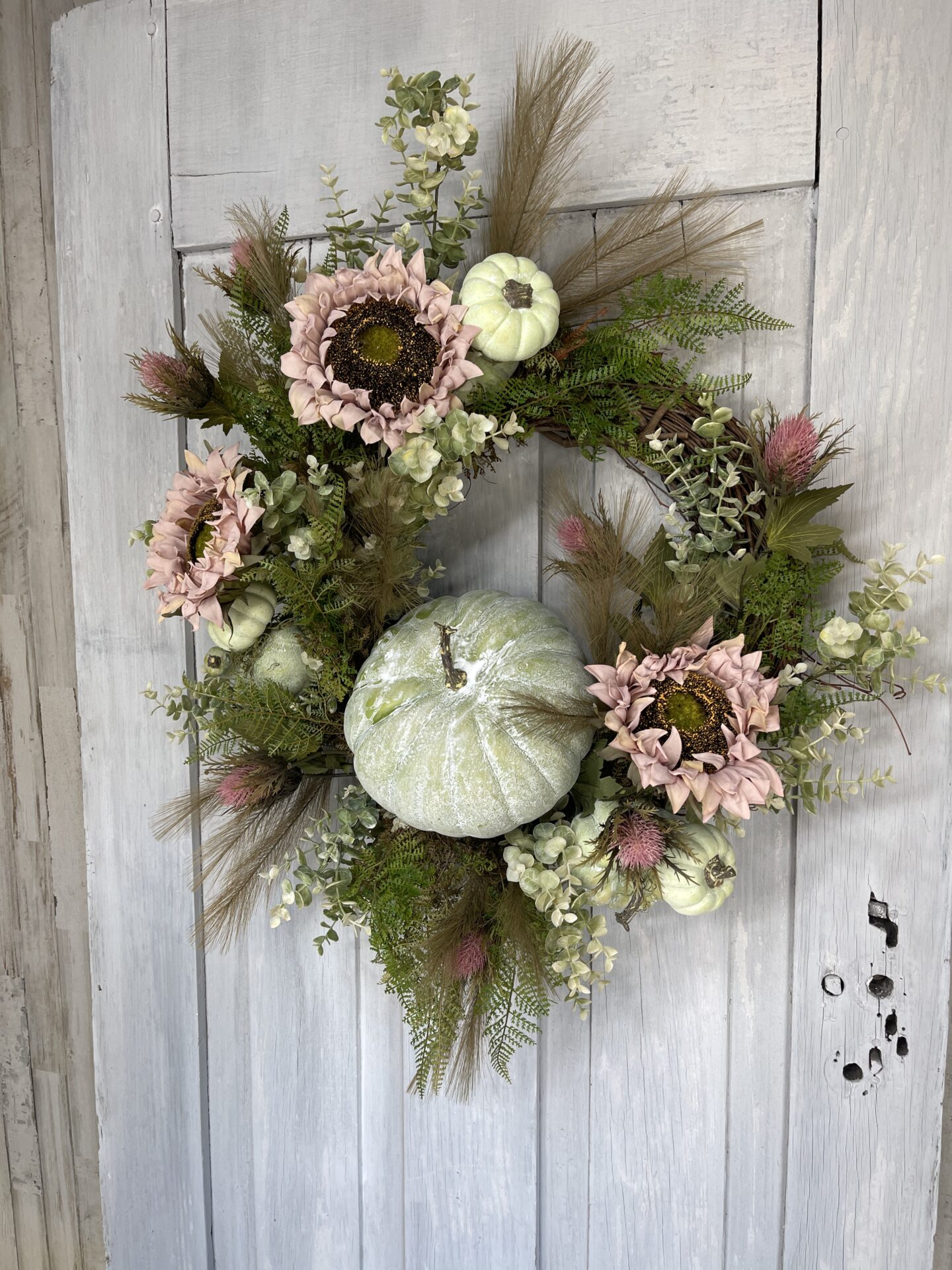KDS Tutorial Green Pumpkin Front Door Wreath Supply List - Kelea's Florals