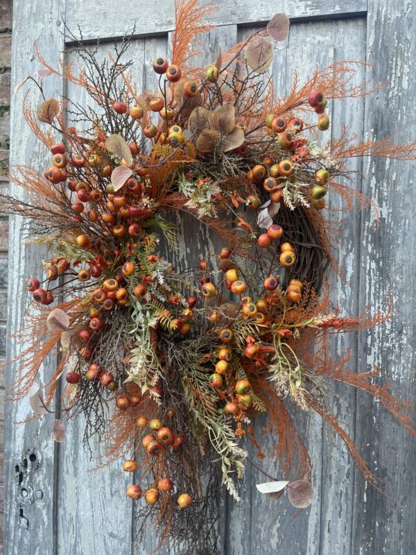 Orange Fall Berry Twig Wreath