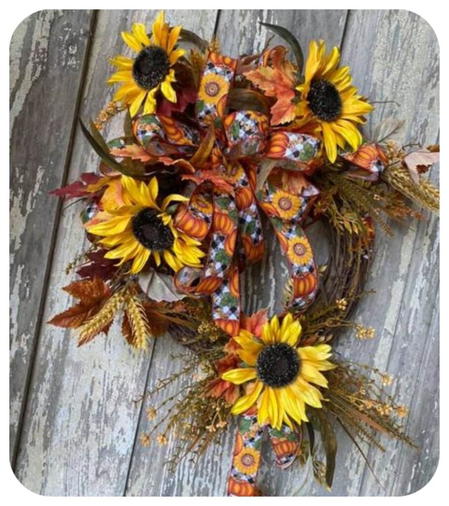 Sunflower and Maple Leaf Wreath