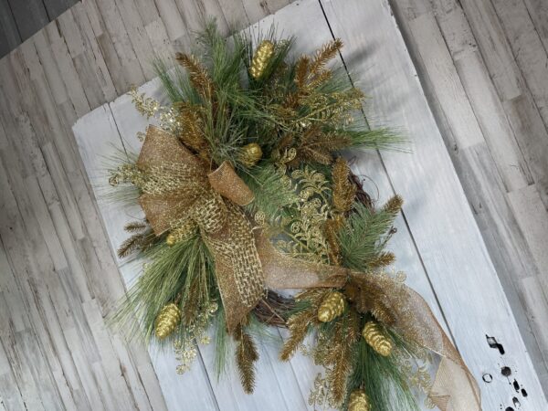KDS Tutorial Gold Classic Christmas Wreath Supply List - Kelea's Florals