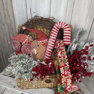 Snowy Gingerbread Double Bow Wreath Supplies
