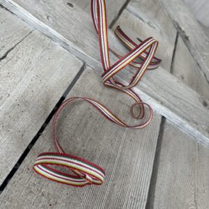 3/8 Wired Red Lime Hunter White Iridescent Stripe Ribbon 7700701-09
