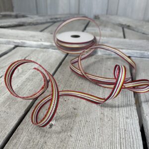 3/8 Wired Red Lime Hunter White Iridescent Stripe Ribbon 7700701-09
