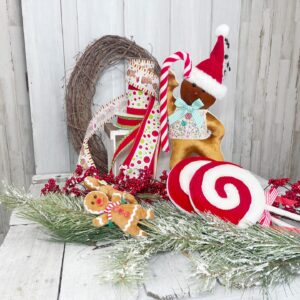 Disco Gingerbread Peppermint Wreath Supplies