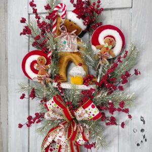 Disco Gingerbread Peppermint Wreath
