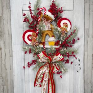Disco Gingerbread Peppermint Wreath
