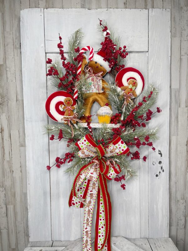 Disco Gingerbread Peppermint Wreath